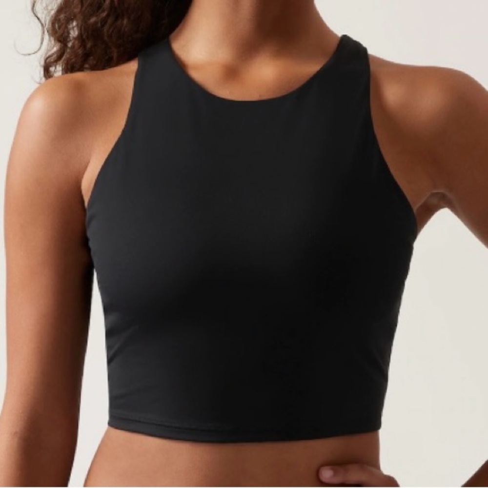 Athleta NWT Black Conscious Crop Bikini Top Large A-C